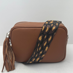 GEMMA Crossbody Leather Bag - Tan - Majestico Gifts