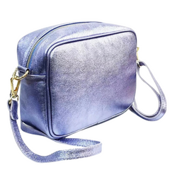 Metallic Leather Bag - Rainbow Stripe