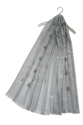 Bee Print Scarf - Silver - Majestico Gifts