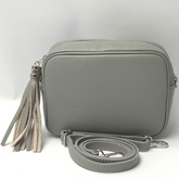 GEMMA Crossbody Leather Bag Light Grey
