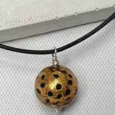 Murano Glass Leopard Spot Ball Pendant - Oro Gold - Majestico Gifts