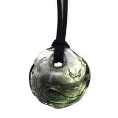 Murano Glass Round Pendant- Black Diamond - Majestico Gifts