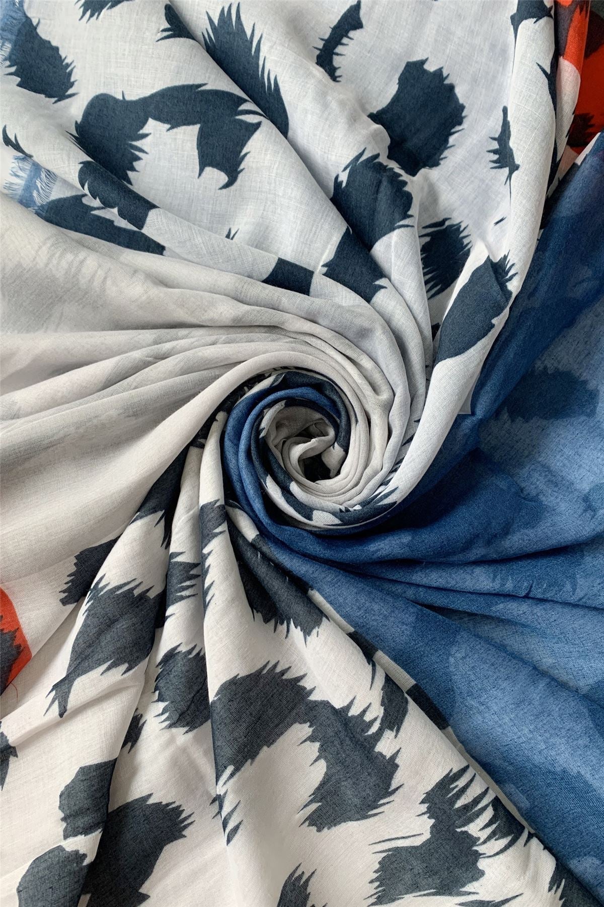 Leopard Diamond Print Scarf - Blue - Majestico Gifts