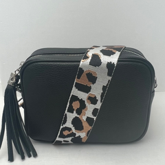 GEMMA Crossbody Leather Bag - Black - Majestico Gifts