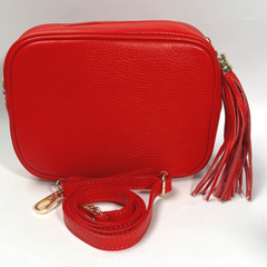 Martina Crossbody Leather Bag - Real Red
