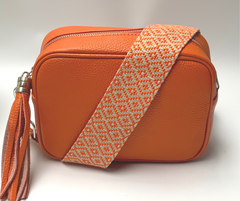 GEMMA Crossbody Leather Bag - Orange