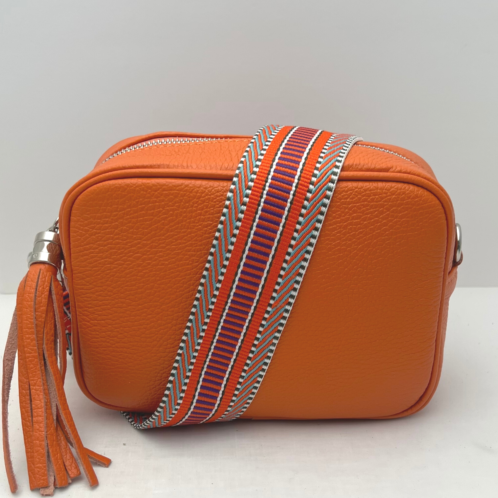 GEMMA Crossbody Leather Bag- Orange - Majestico Gifts