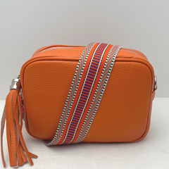 GEMMA Crossbody Leather Bag- Orange - Majestico Gifts