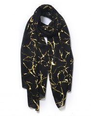 Chiffon Golden Line Print Scarf - Majestico Gifts