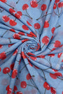 Cherry Print Scarf - Blue - Majestico Gifts