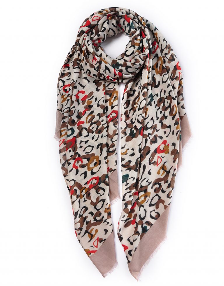 Colour Animal Print Scarf - Assorted Colours - Majestico Gifts