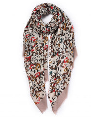 Colour Animal Print Scarf - Assorted Colours - Majestico Gifts