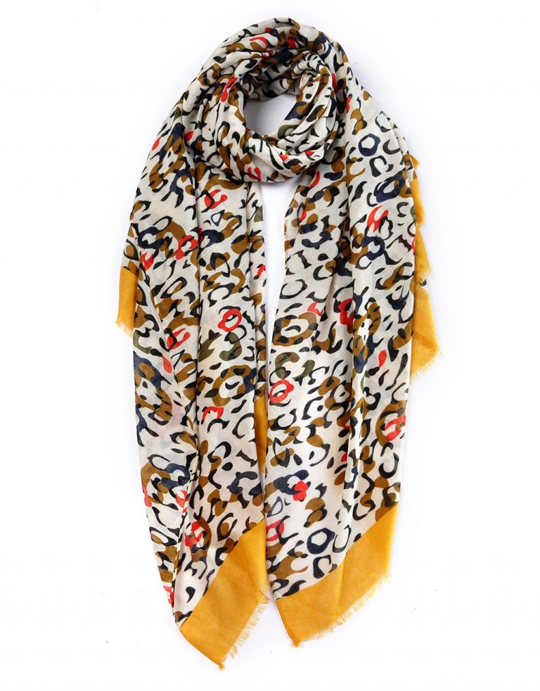 Colour Animal Print Scarf - Assorted Colours - Majestico Gifts