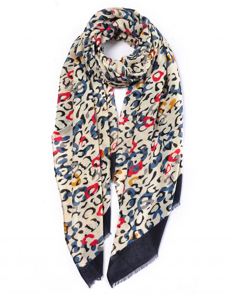 Colour Animal Print Scarf - Assorted Colours - Majestico Gifts