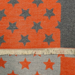 Orange and Slate Grey Jacquard Star Scarf - Majestico Gifts