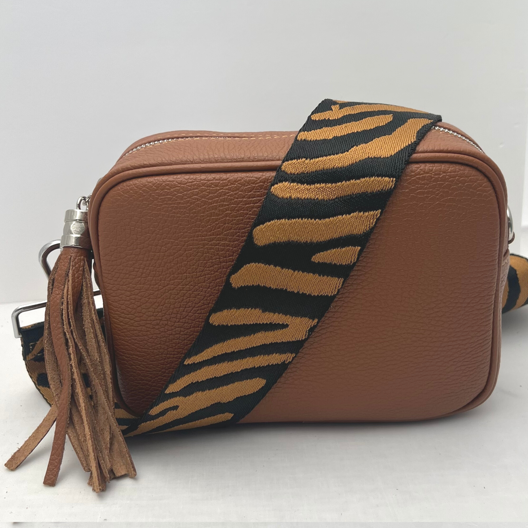 GEMMA Crossbody Leather Bag - Tan - Majestico Gifts