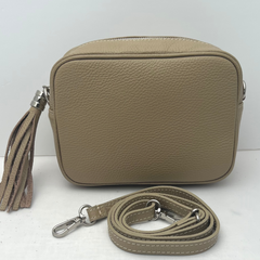 GEMMA Crossbody Leather Bag - Taupe - Majestico Gifts