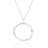 Daina Open Circle Pendant & Chain - Sterling Silver - Majestico Gifts