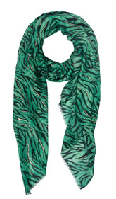 Animal Print Scarf - Green Foil