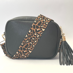 Martina Crossbody Leather Bag - Black