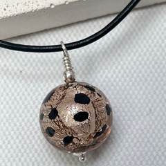 Murano Glass Leopard Spot Ball Pendant - Bronzo - Majestico Gifts