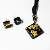 Murano Glass Pendant Necklace with Matching Stud Earrings - Majestico Gifts
