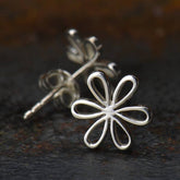 Sterling Silver Daisy Stud Earrings - Majestico Gifts