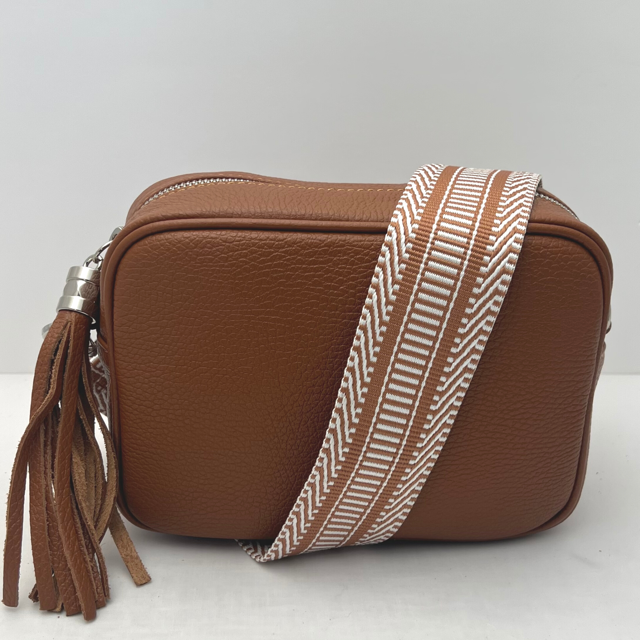 GEMMA Crossbody Leather Bag - Tan - Majestico Gifts