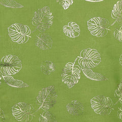 Green Scarf with Golf Monstera Leaf Print - Majestico Gifts