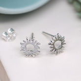 Sterling Silver Sunburst Stud Earrings - Majestico Gifts