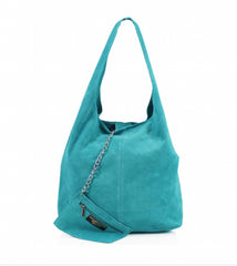 SARA Suede Shoulder Bag - Turquoise