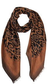 Animal Print Scarf - Burnt Orange Copper