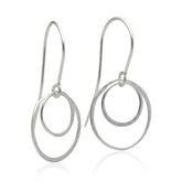 Hammered Double Hoop Sterling Silver Earrings - Majestico Gifts