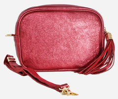 Metallic Leather Bag - Red