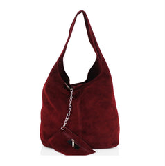 SARA Suede Shoulder Bag - Burgundy - Majestico Gifts