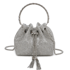 Silver Diamanté Hand/Shoulder Bag - Majestico Gifts