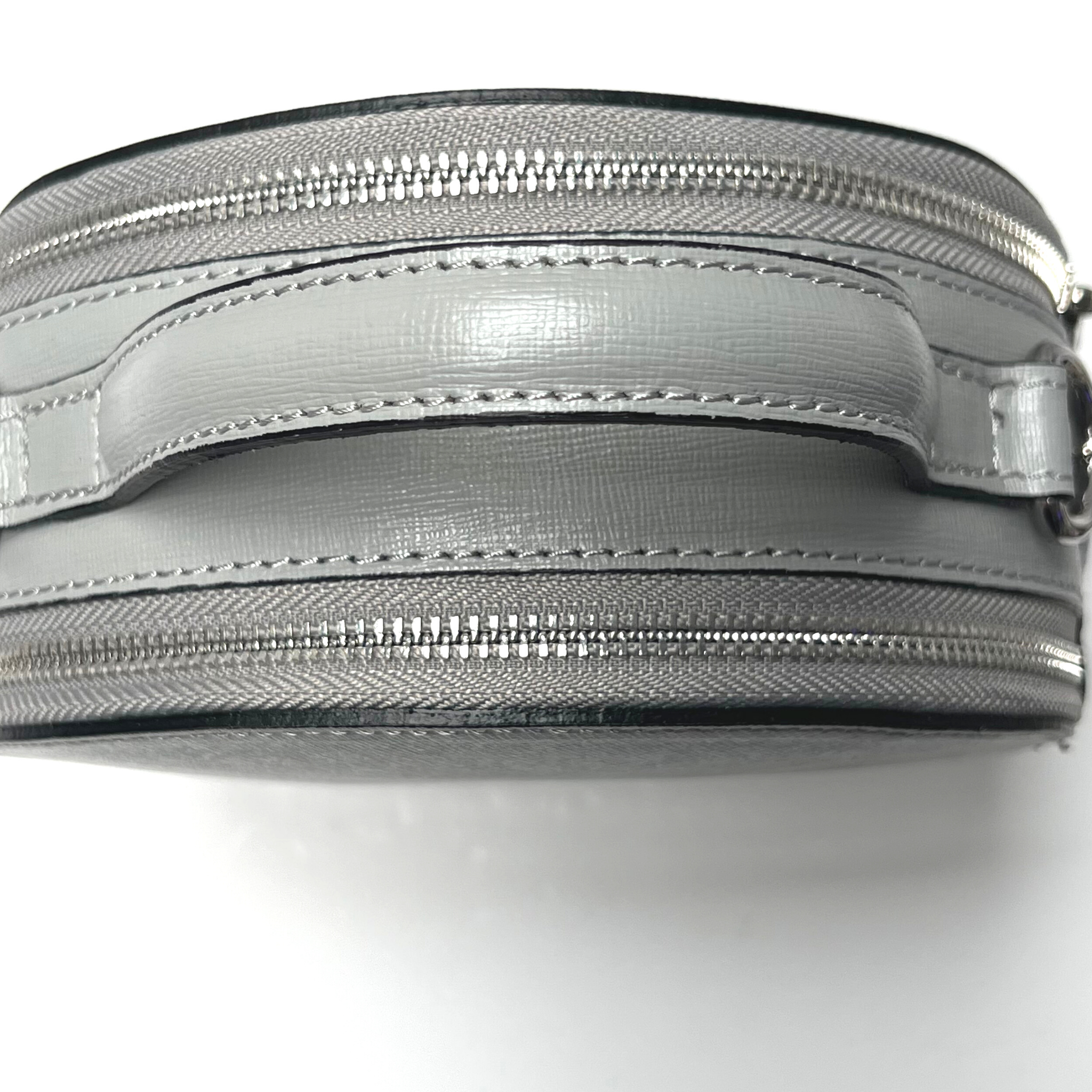 Ladies Leather Bag - ANNA Genuine Leather Circular Bag - Light Grey - Majestico Gifts