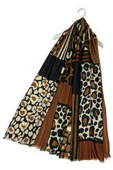 Animal Print Scarf - Brown - Majestico Gifts