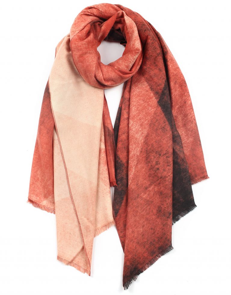 Gradient Rhombus Pattern Scarf - Blue or Orange - Majestico Gifts