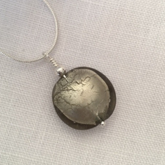 Murano Glass Lentil Bead Pendant - Khaki - Majestico Gifts