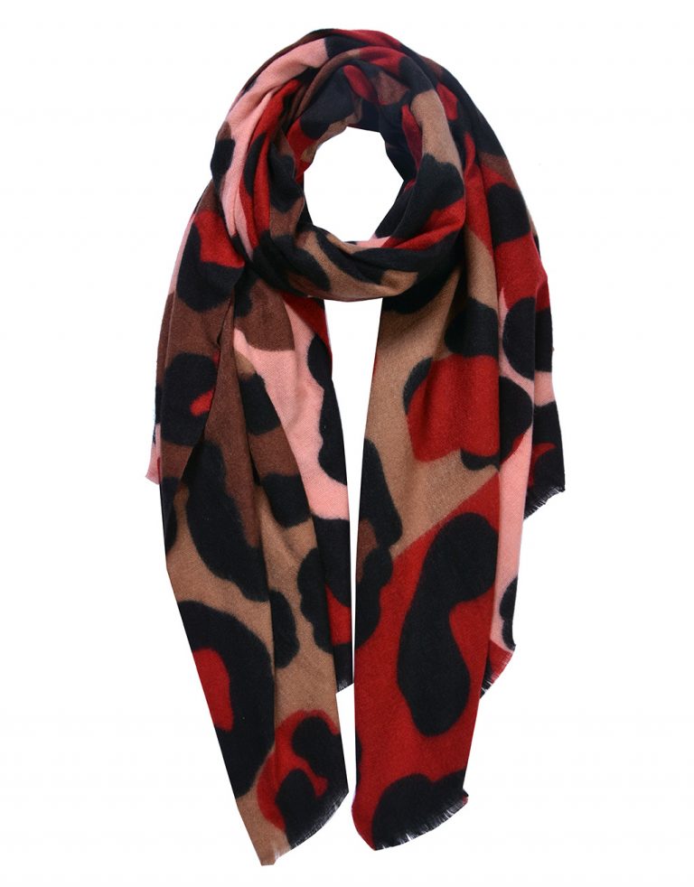 Large Leopard Print Winter Scarf - Assorted Colours - Majestico Gifts