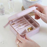 Lavender Medium Square Travel Jewellery Box/Case - Majestico Gifts