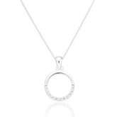 Maci Crystal Drop Pendant and Chain - Sterling Silver - Majestico Gifts