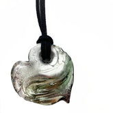 Murano Glass Heart Pendant- Black Diamond - Majestico Gifts
