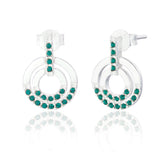 Morgan Drop Earrings - Emerald - Sterling Silver - Majestico Gifts