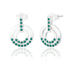 Morgan Drop Earrings - Emerald - Sterling Silver - Majestico Gifts