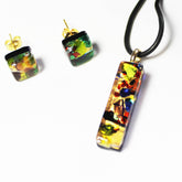 Murano Glass Pendant Necklace with Matching Earrings - Majestico Gifts
