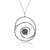 Sterling Silver Moonstone Spiral Pendant and Chain - Majestico Gifts