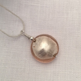 Murano Glass Lentil Bead Pendant - Pink Champagne Ice - Majestico Gifts