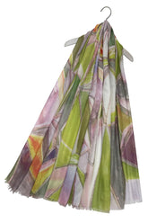 Stained Glass Effect Print Scarf - Green - Majestico Gifts